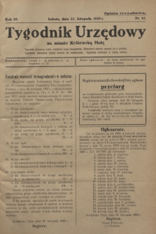 Tygodnik Urzędowy na Miasto Królewską Hutę.R.29, nr 47 (23 listopada 1929)