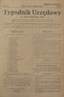 Tygodnik Urzędowy na Miasto Królewską Hutę.R.29, nr 51 (21 grudnia 1929)