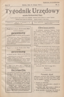 Tygodnik Urzędowy miasta Królewskiej Huty.R.33, nr 5 (18 lutego 1933)