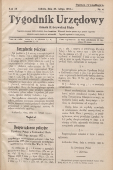 Tygodnik Urzędowy miasta Królewskiej Huty.R.33, nr 6 (25 lutego 1933)