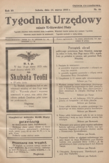 Tygodnik Urzędowy miasta Królewskiej Huty.R.33, nr 10 (25 marca 1933)
