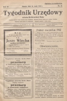 Tygodnik Urzędowy miasta Królewskiej Huty.R.33, nr 16 (20 maja 1933)