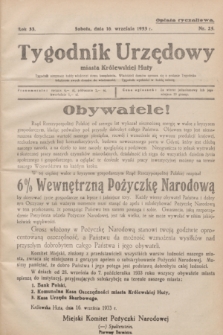 Tygodnik Urzędowy miasta Królewskiej Huty.R.33, nr 25 (16 września 1933)
