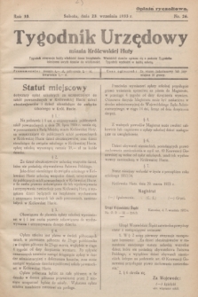 Tygodnik Urzędowy miasta Królewskiej Huty.R.33, nr 26 (23 września 1933)