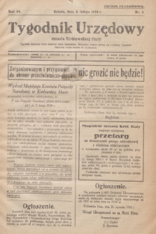 Tygodnik Urzędowy miasta Królewskiej Huty.R.34, nr 3 (3 lutego 1934)
