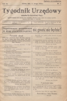 Tygodnik Urzędowy miasta Królewskiej Huty.R.34, nr 5 (17 lutego 1934)