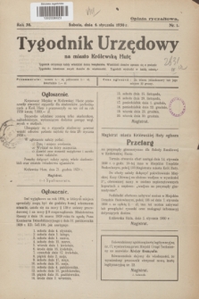 Tygodnik Urzędowy na miasto Królewską Hutę.R.30, nr 1 (4 stycznia 1930)