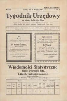 Tygodnik Urzędowy na miasto Królewską Hutę.R.30, nr 2 (11 stycznia 1930)