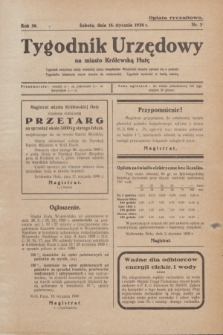 Tygodnik Urzędowy na miasto Królewską Hutę.R.30, nr 3 (18 stycznia 1930)