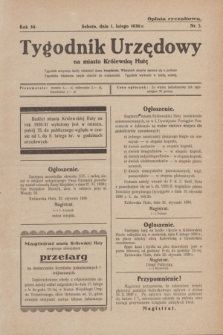 Tygodnik Urzędowy na miasto Królewską Hutę.R.30, nr 5 (1 lutego 1930)