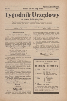Tygodnik Urzędowy na miasto Królewską Hutę.R.30, nr 8 (22 lutego 1930)