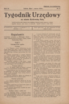 Tygodnik Urzędowy na miasto Królewską Hutę.R.30, nr 9 (1 marca 1930)