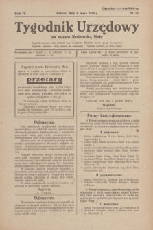 Tygodnik Urzędowy na miasto Królewską Hutę.R.30, nr 18 (3 maja 1930)