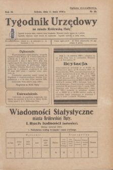 Tygodnik Urzędowy na miasto Królewską Hutę.R.30, nr 20 (17 maja 1930)