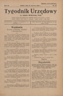 Tygodnik Urzędowy na miasto Królewską Hutę.R.30, nr 26 (28 czerwca 1930)