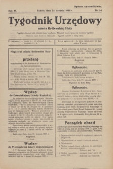 Tygodnik Urzędowy miasta Królewskiej Huty.R.30, nr 34 (23 sierpnia 1930)