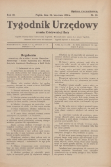 Tygodnik Urzędowy miasta Królewskiej Huty.R.30, nr 39 (26 września 1930)