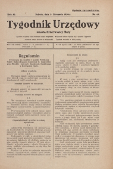 Tygodnik Urzędowy miasta Królewskiej Huty.R.30, nr 45 (8 listopada 1930)