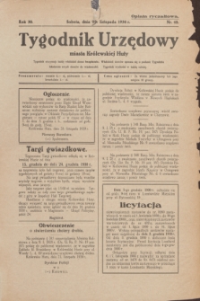 Tygodnik Urzędowy miasta Królewskiej Huty.R.30, nr 48 (29 listopada 1930)