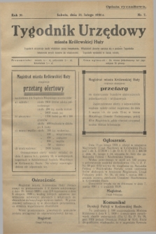 Tygodnik Urzędowy miasta Królewskiej Huty.R.31, nr 7 (21 lutego 1931)