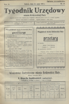 Tygodnik Urzędowy miasta Królewskiej Huty.R.31, nr 19 (16 maja 1931)