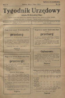 Tygodnik Urzędowy miasta Królewskiej Huty.R.31, nr 26 (4 lipca 1931)