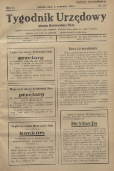 Tygodnik Urzędowy miasta Królewskiej Huty.R.31, nr 35 (5 września 1931)