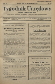 Tygodnik Urzędowy miasta Królewskiej Huty.R.31, nr 39 (3 października 1931)