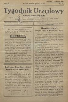 Tygodnik Urzędowy miasta Królewskiej Huty.R.31, nr 50 (19 grudnia 1931)