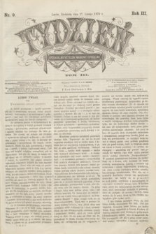 Tydzień Literacki, Artystyczny, Naukowy i Społeczny. R.3, T.3, nr 9 (27 lutego 1876)