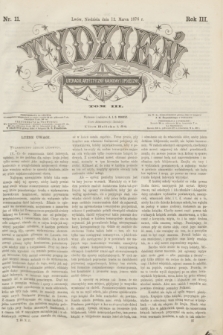 Tydzień Literacki, Artystyczny, Naukowy i Społeczny. R.3, T.3, nr 11 (12 marca 1876)