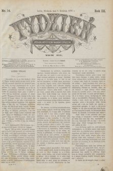 Tydzień Literacki, Artystyczny, Naukowy i Społeczny. R.3, T.3, nr 14 (2 kwietnia 1876)