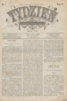 Tydzień Literacki, Artystyczny, Naukowy i Społeczny. R.3, T.4, nr 7 (15 października 1876)