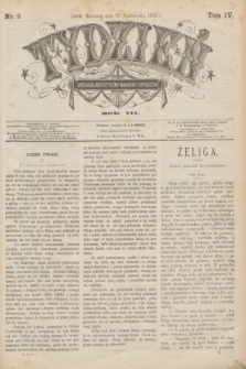 Tydzień Literacki, Artystyczny, Naukowy i Społeczny. R.3, T.4, nr 9 (29 października 1876)