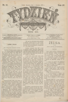 Tydzień Literacki, Artystyczny, Naukowy i Społeczny. R.3, T.4, nr 10 (5 listopada 1876)