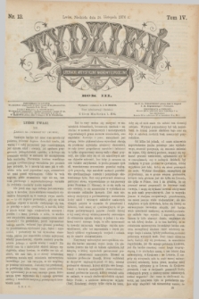 Tydzień Literacki, Artystyczny, Naukowy i Społeczny. R.3, T.4, nr 13 (26 listopada 1876)