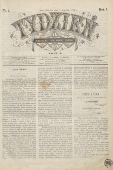Tydzień Literacki, Artystyczny, Naukowy i Społeczny. R.1, T.1, nr 1 (6 września 1874)