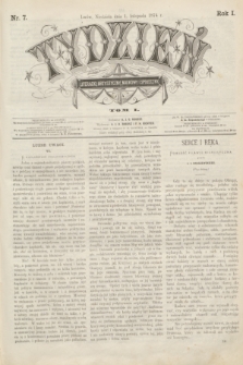 Tydzień Literacki, Artystyczny, Naukowy i Społeczny. R.1, T.1, nr 7 (1 listopada 1874)