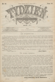 Tydzień Literacki, Artystyczny, Naukowy i Społeczny. R.4, T.4, nr 23 (11 lutego 1877)