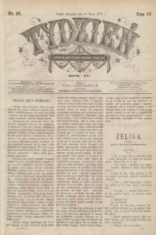 Tydzień Literacki, Artystyczny, Naukowy i Społeczny. R.4, T.4, nr 28 (18 marca 1877)
