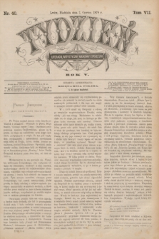 Tydzień Literacki, Artystyczny, Naukowy i Społeczny. R.5, T.7, nr 40 (2 czerwca 1878)