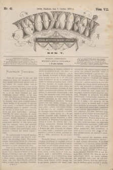 Tydzień Literacki, Artystyczny, Naukowy i Społeczny. R.5, T.7, nr 41 (9 czerwca 1878)