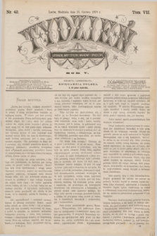 Tydzień Literacki, Artystyczny, Naukowy i Społeczny. R.5, T.7, nr 43 (23 czerwca 1878)