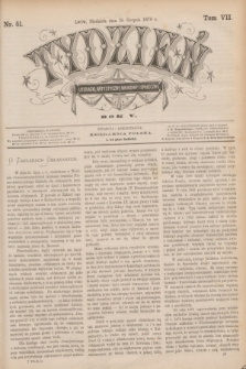 Tydzień Literacki, Artystyczny, Naukowy i Społeczny. R.5, T.7, nr 51 (18 sierpnia 1878)