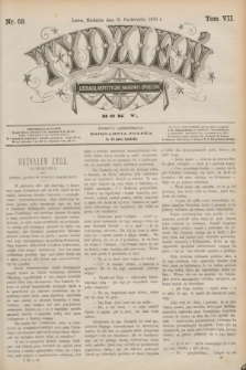 Tydzień Literacki, Artystyczny, Naukowy i Społeczny. R.5, T.7, nr 59 (13 października 1878)