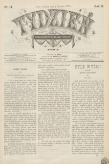 Tydzień Literacki, Artystyczny, Naukowy i Społeczny. R.2, T.2, nr 14 (4 kwietnia 1875)