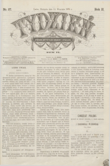 Tydzień Literacki, Artystyczny, Naukowy i Społeczny. R.2, T.2, nr 37 (12 września 1875)