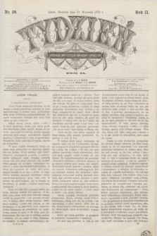 Tydzień Literacki, Artystyczny, Naukowy i Społeczny. R.2, T.2, nr 38 (19 września 1875)