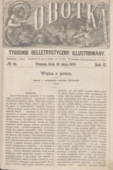 Sobótka : tygodnik belletrystyczny illustrowany. R.2, № 22 (28 maja 1870)