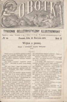 Sobótka : tygodnik belletrystyczny illustrowany. R.2, № 34 (20 sierpnia 1870)